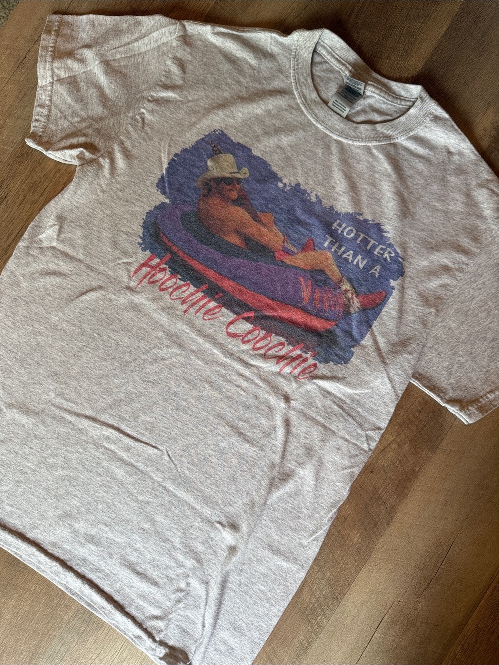 Graphic Tee "Hoochie Coochie" Alan Jackson Light Heather Gray Medium